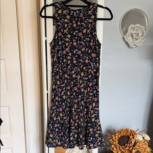J. Crew Women's Black Floral Sleeveless Dress